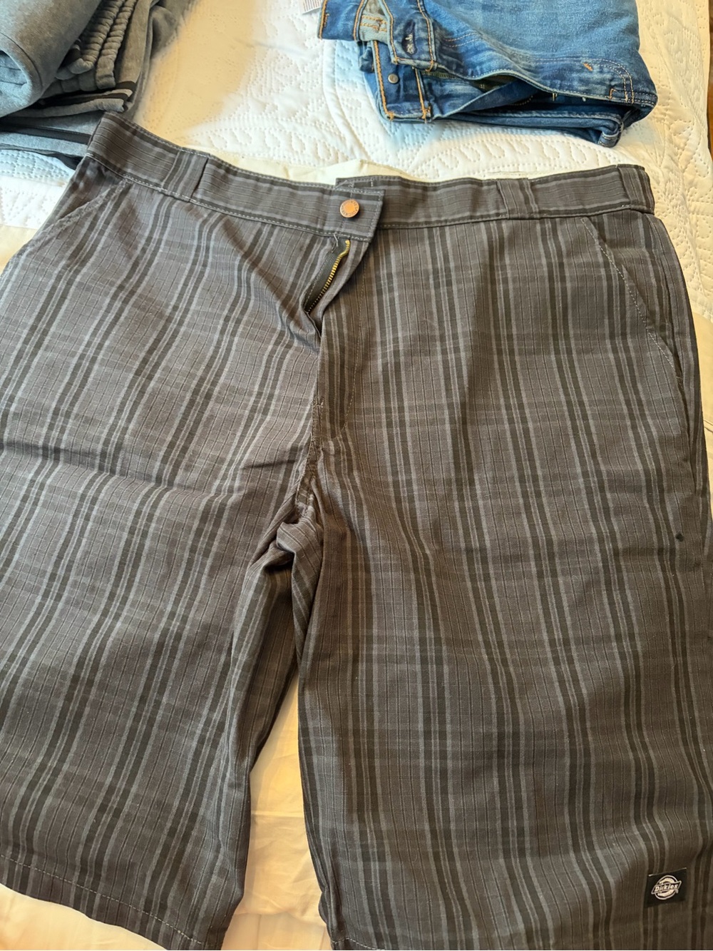 Men's Gray Striped Casual Shorts
